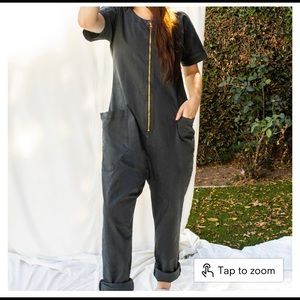 Together Zipper Jumpsuit - Black Forest XL